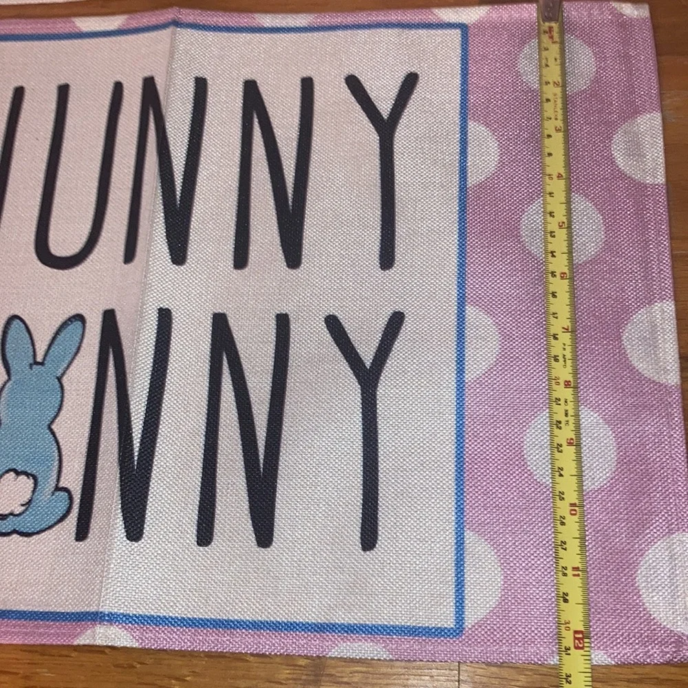 Four Happy Easter Canvas Hunny Bunny Placemats New Without Tags
